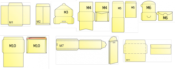 Envelopes and courier envelopes made with CombiUnica VARUS